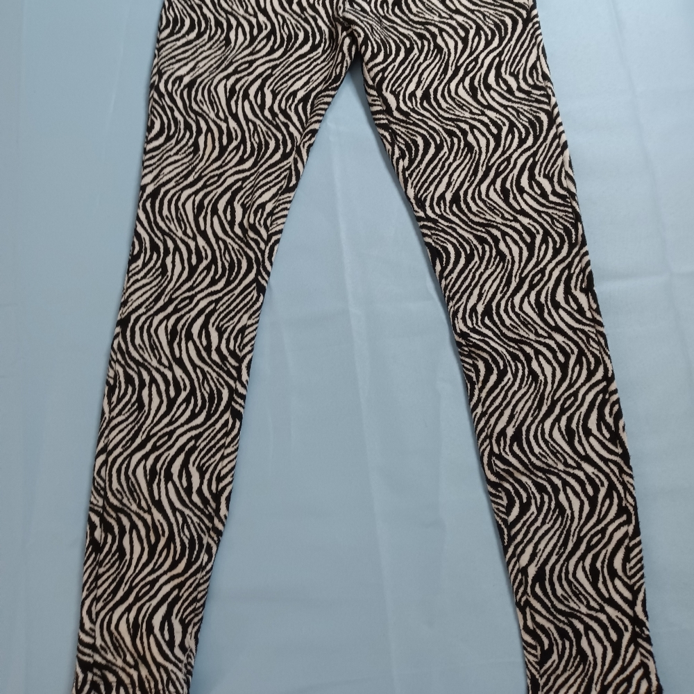Black and White Animal Print Pants